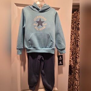 Converse Kids Light Blue and Navy Jogger Set